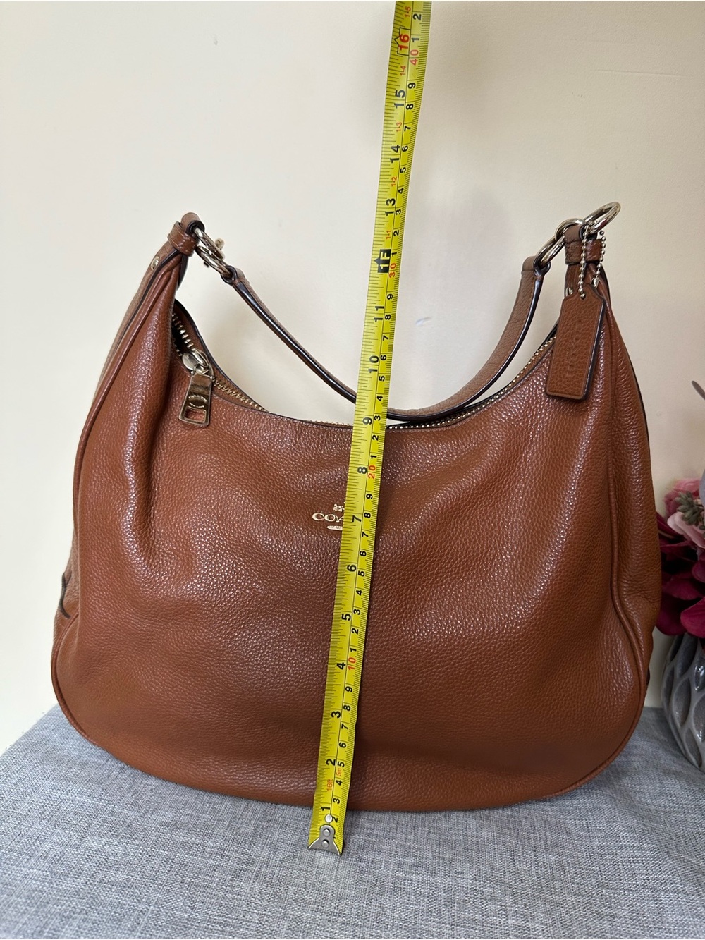 Coach Pebbled Leather Hobo Bag in Brown - Picture 4 of 6